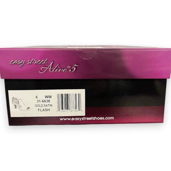 Easy Street Flash Womens Dress Sandal Gold Satin US Size 6.5 WW-Retail $65 - Picture 5 of 5